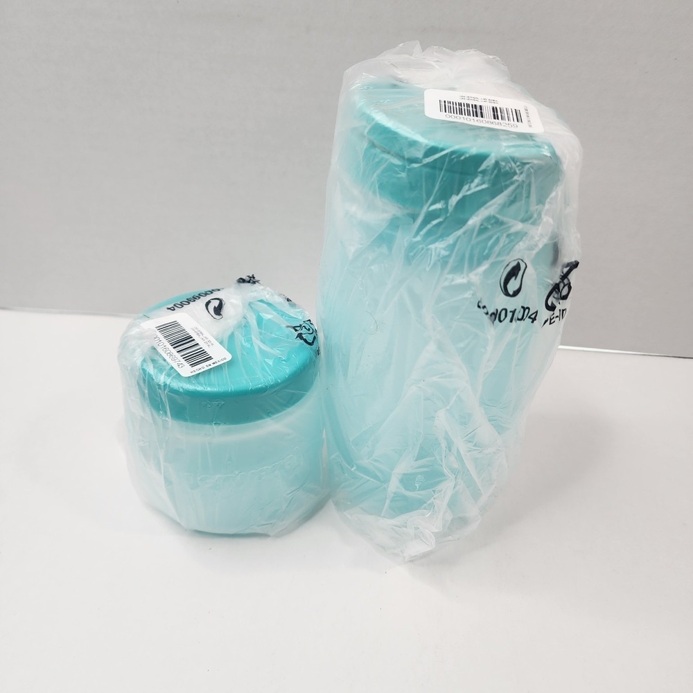 Tupperware Universal Jar Twist Cover Seal 825ml and 325ml Teal Set of 2 New